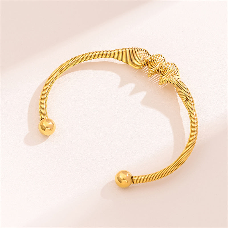 Solid Color Stainless Steel 18K Gold Plated Bangle