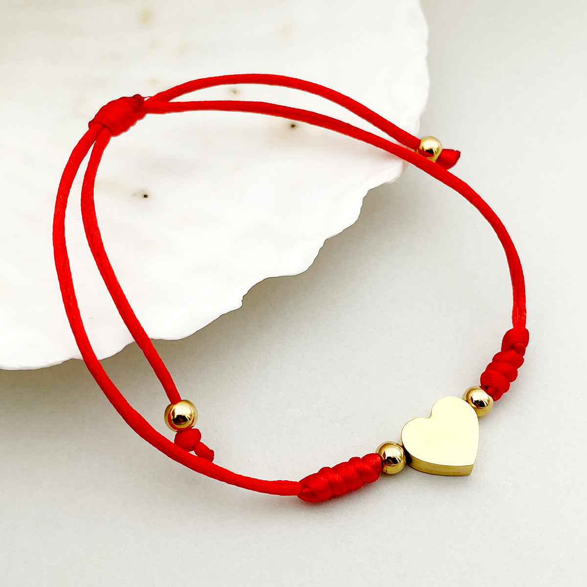 Romantic Sweet Heart Shape Stainless Steel Rope Plating 14K Gold Plated Bracelets