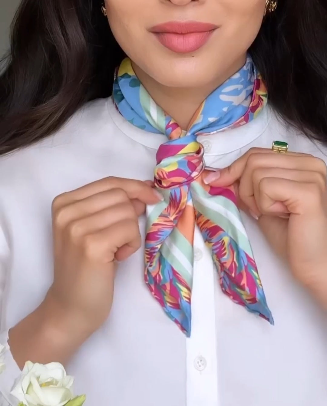 Style Printing Polyester Silk Scarves
