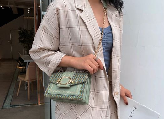 Cotton and Linen Classic Style Shoulder or Crossbody Mini Bag